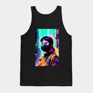 Abstract Cyberpunk Girl Tank Top